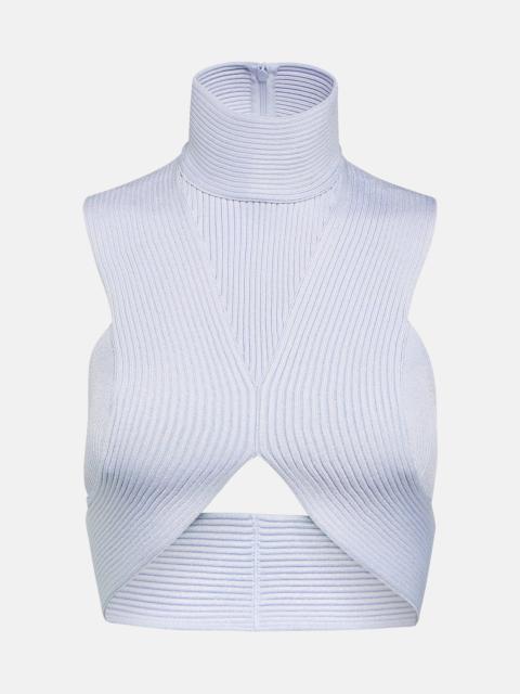 Alaïa Ribbed-knit crop top