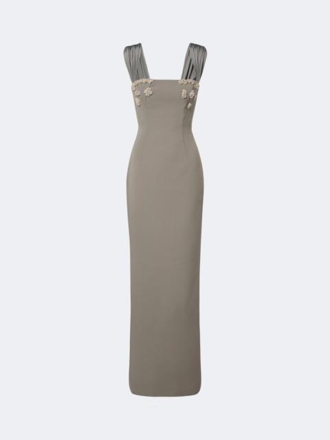 RACHEL GILBERT Malia embellished crêpe corset gown