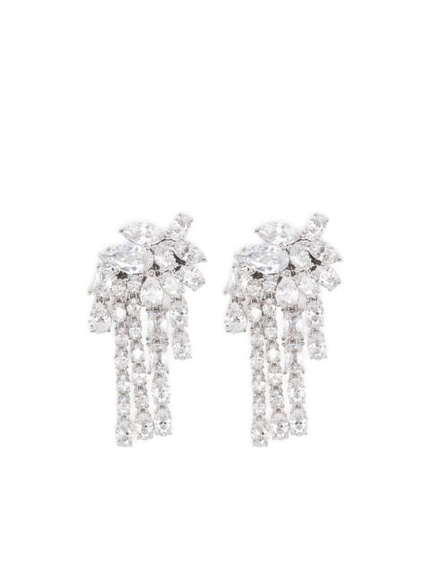 self-portrait crystal-embellished drop earrings