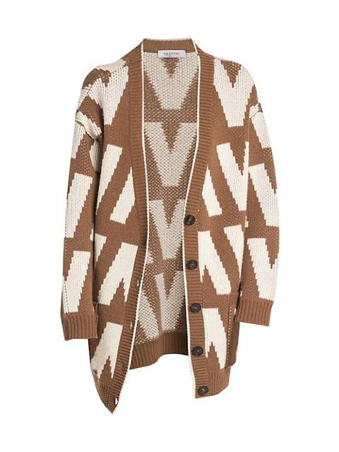 Valentino Virgin Wool Logo Cardigan