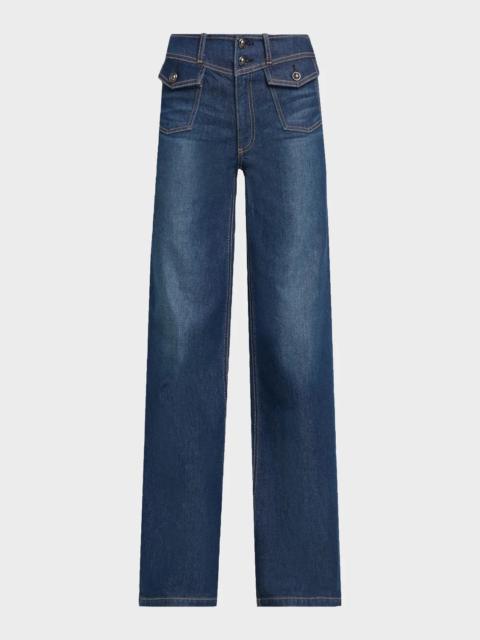 RAMY BROOK Ciara High-Rise Wide-Leg Jeans