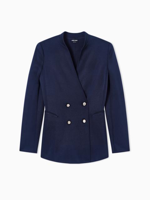 SILK KNIT DOUBLE-BREASTED JACKET