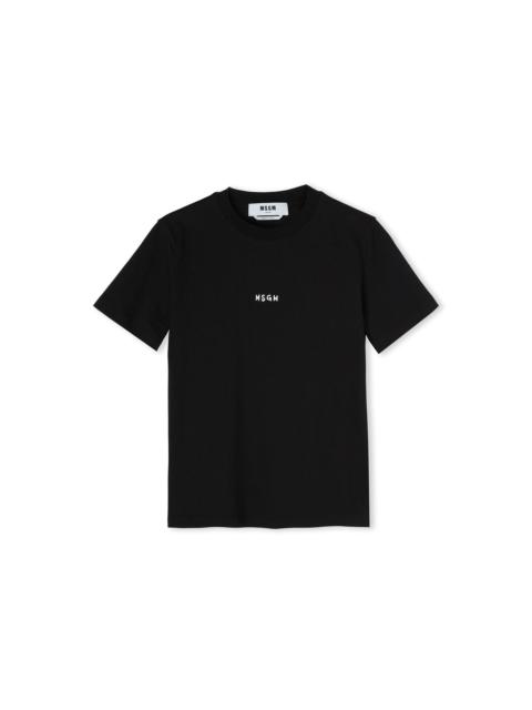 Cotton crewneck t-shirt with MSGM micro logo