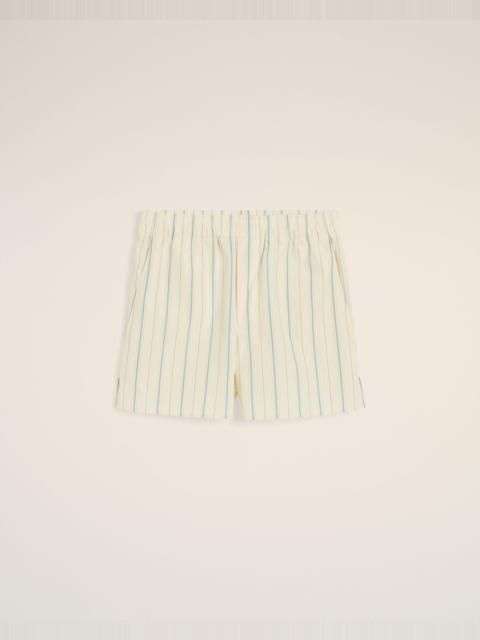 AMI Paris BEIGE COTTON STRIPED SHORT