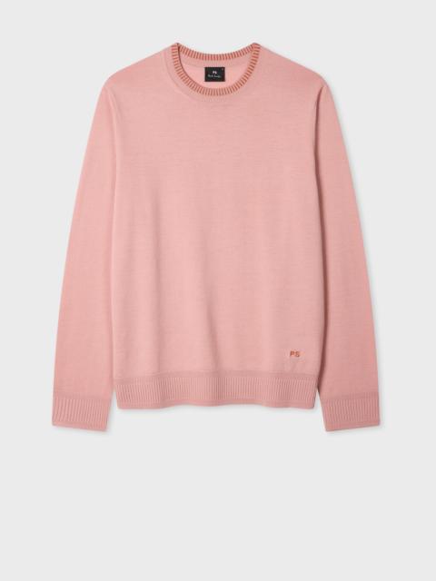 Paul Smith Pink Contrast-Collar Merino Wool Sweater