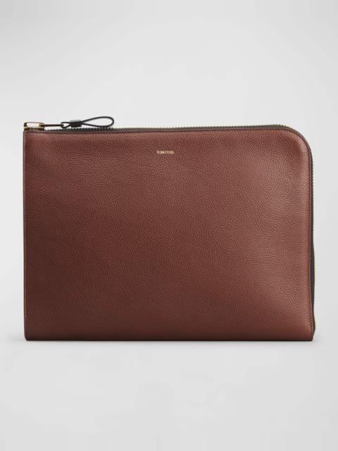 Men's Zip-Around Leather Portfolio Case