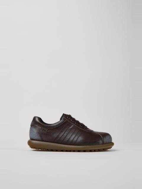 CAMPER Pelotas Brown Leather Shoes for Women.