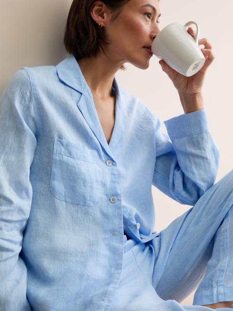 Derek Rose Women's Pajamas Sicily Linen Light Blue