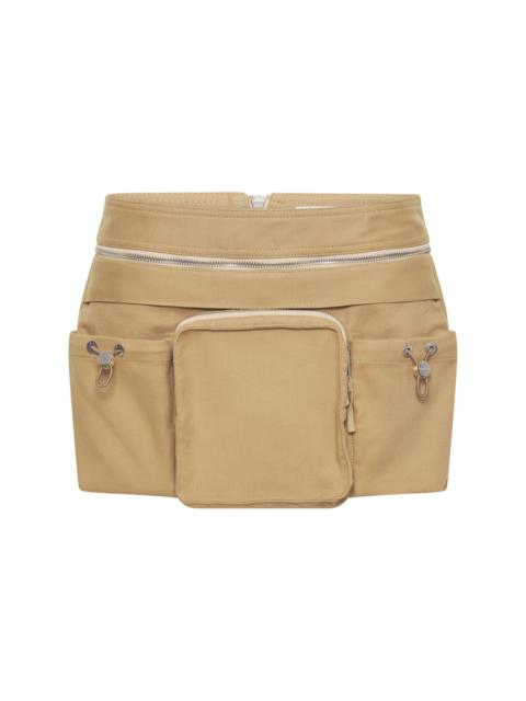 belted-waist mini skirt