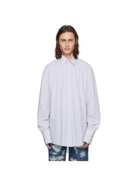 424 White & Navy Pinstripe Shirt