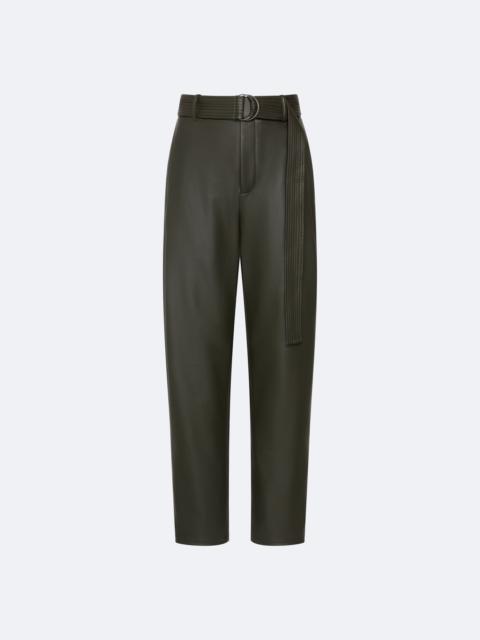 LAPOINTE Stretch Faux Leather Belted Tapered Trouser