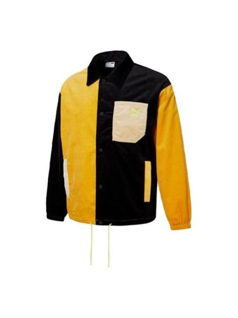 PUMA PUMA Logo Cord Coach Jacket 'Black' 534752-01