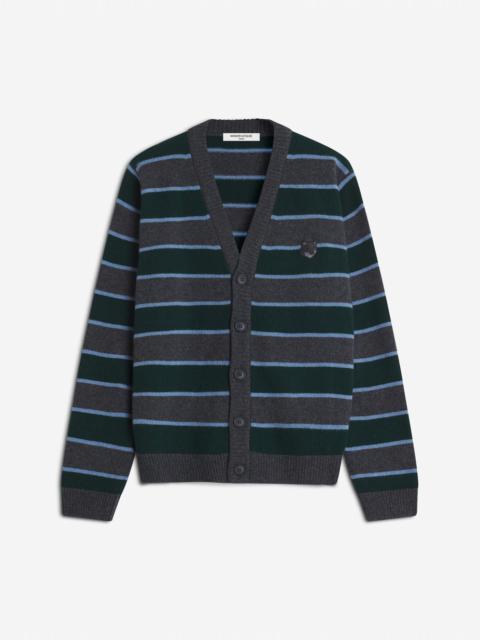Maison Kitsuné BOLD FOX HEAD PATCH STRIPED CARDIGAN