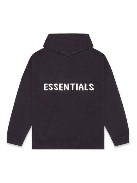 ESSENTIALS Fear of God Essentials FW20 Knit Logo Hoodie 'Black' FOG-FW20-332
