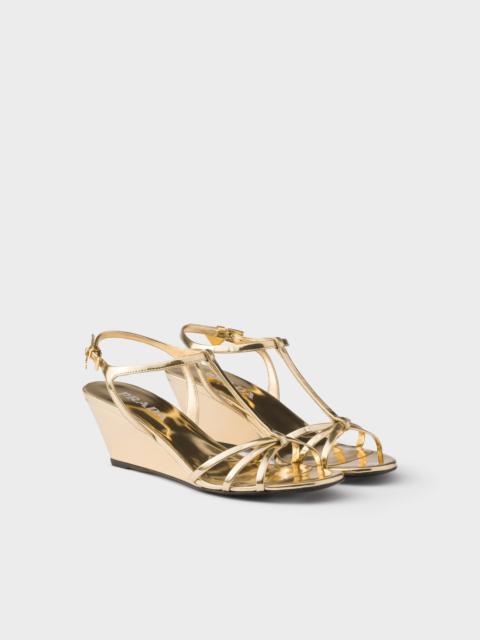 Prada Metallic leather sandals