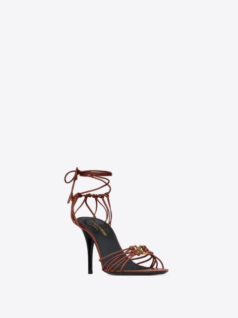 SAINT LAURENT babylone sandals in smooth leather
