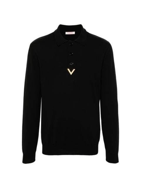 VGold-detail polo shirt