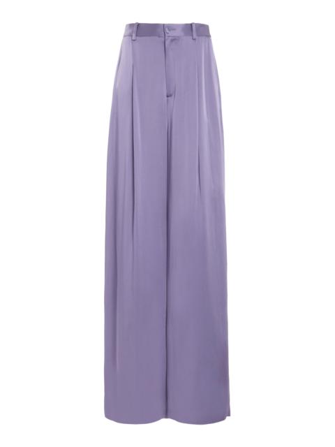 LAPOINTE Doubleface Satin Pleated Pants purple