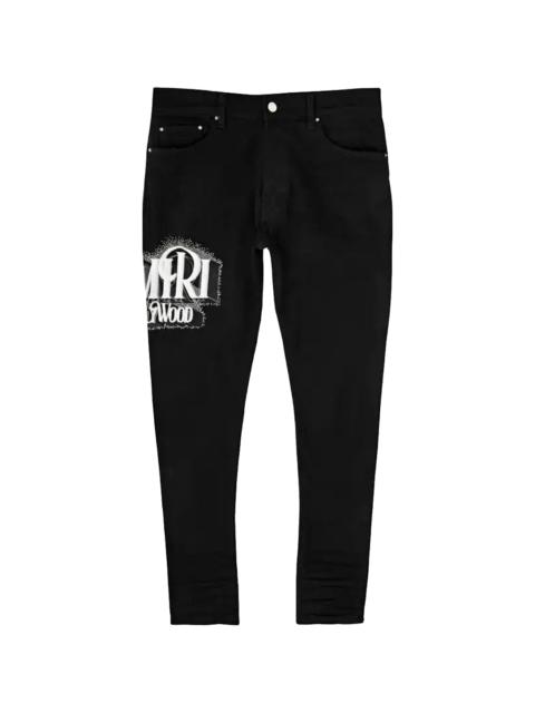 AMIRI Logo-Embroidered Skinny Jeans "Black" AMDNSY1074 018