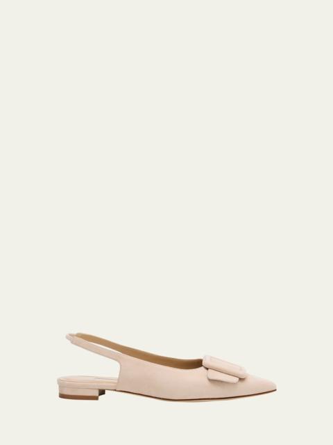 Manolo Blahnik Maylura Suede Slingback Ballerina Flats