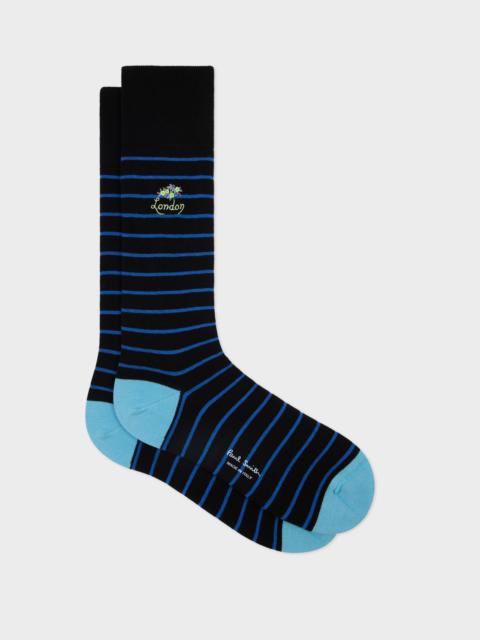 Paul Smith Black and Blue Stripe 'London' Socks