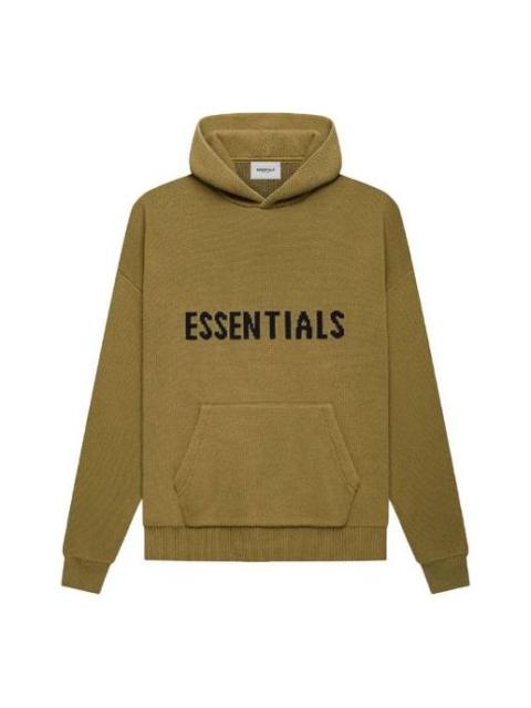 ESSENTIALS Fear of God Essentials FW21 Knit Pullover Logo Hoodie 'Amber' FOG-FW21-015