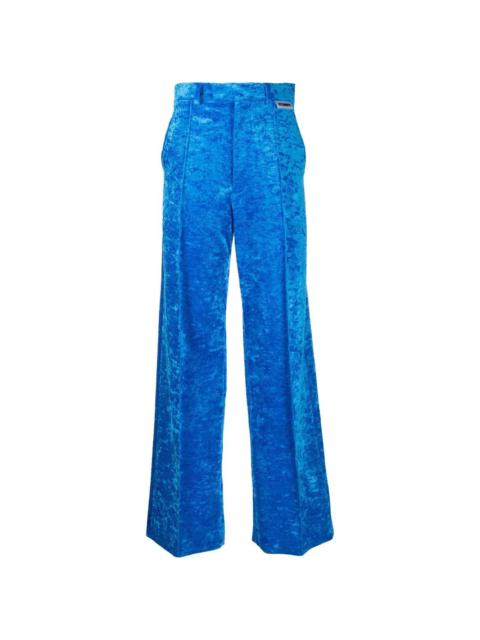 velvet high-waisted trousers