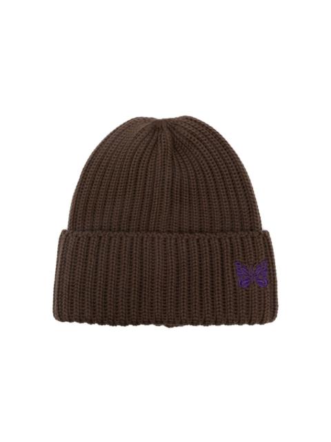 NEEDLES logo-embroidered ribbed-knit beanie