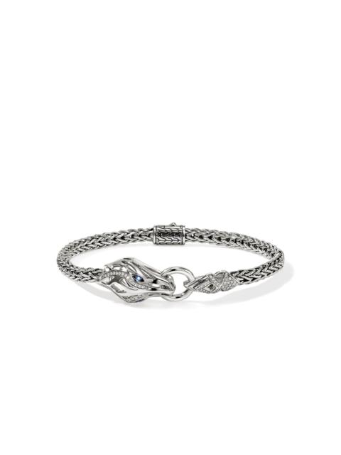 JOHN HARDY Naga Bracelet, Sterling Silver, Diamonds, Blue Sapphires, 4.4MM
