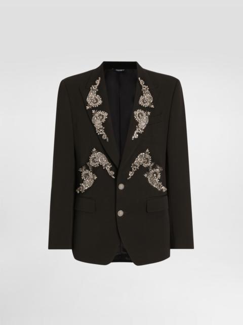 Dolce & Gabbana Single-breasted jacket with jewel embellishments