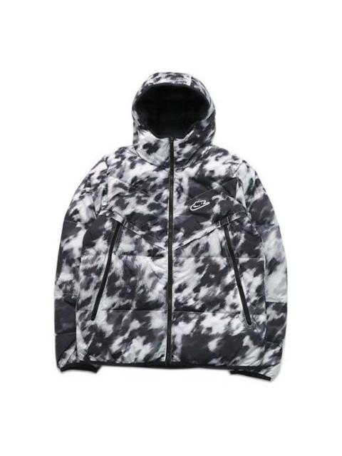 Men's Nike Down-fill Windrunner Shield Sports Stay Warm Hooded Jacket Down Jacket White CU4407-133