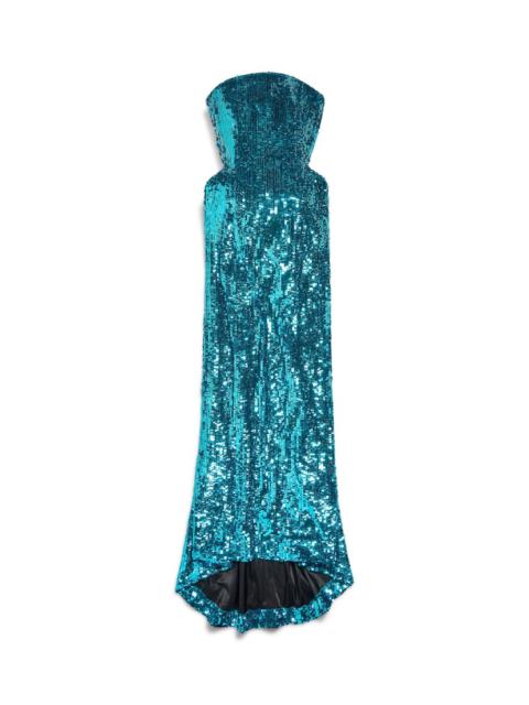 BALENCIAGA Women's Bustier Gown in Turquoise