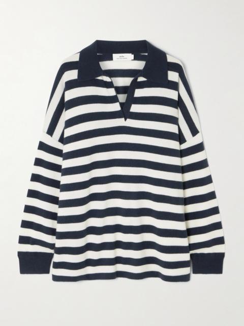 arch4 Victoria Oversized Striped Cashmere Polo Sweater