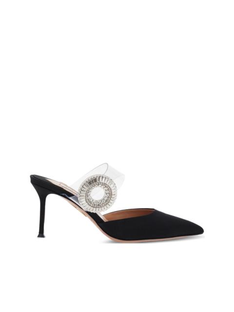 AQUAZZURA 75mm Crystal Hoop pointed-toe mules