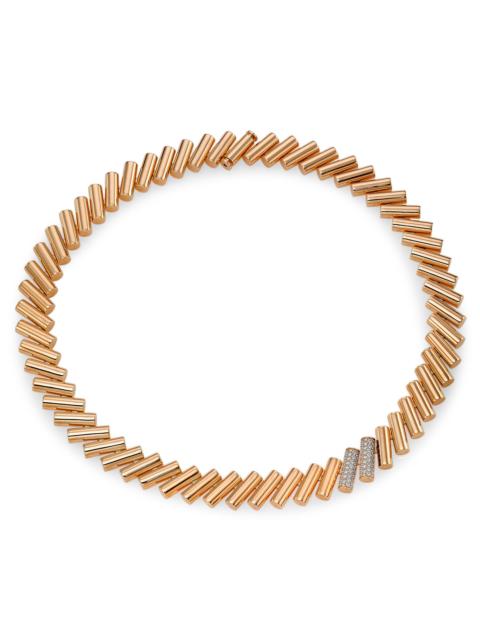 ROBERTO COIN Women's Domino 18K Rose Gold & 0.85 TCW Diamonds Necklace - Pink