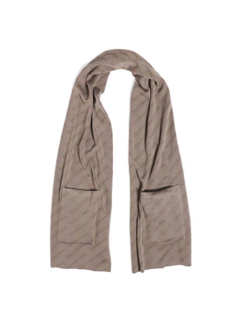 BALENCIAGA Allover Logo Scarf in Brown