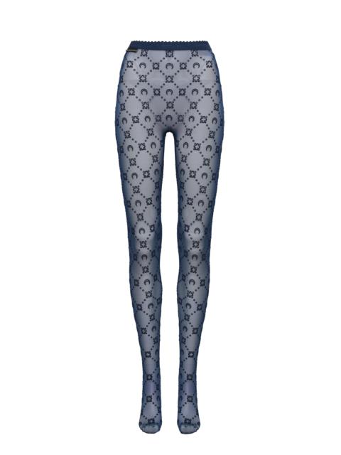 Moonogram Mesh Flock Tights