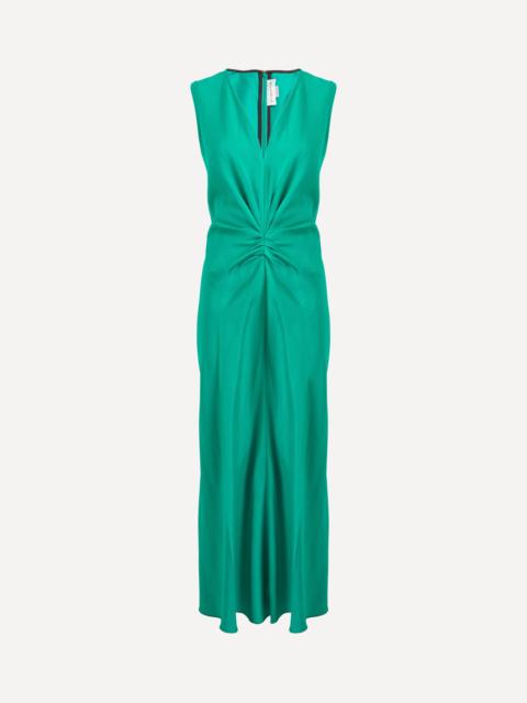 Victoria Beckham Sleeveless Gathered Waist Midi Dress
