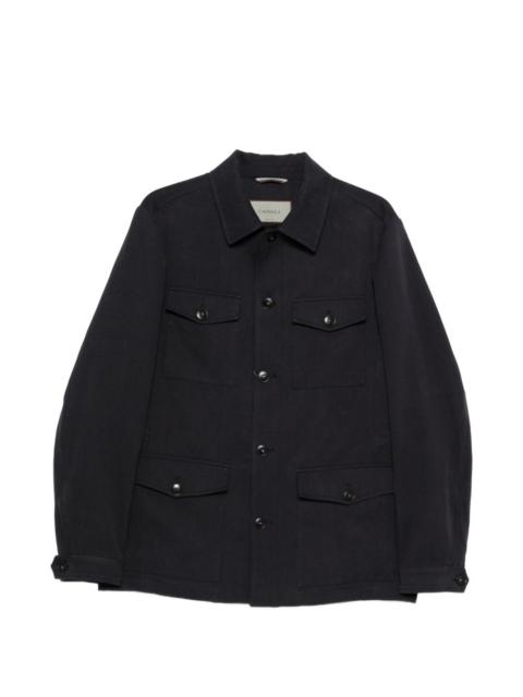 Canali flap-pockets linen shirt jacket