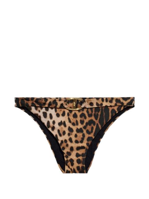 Moschino buckle leopard print bottoms