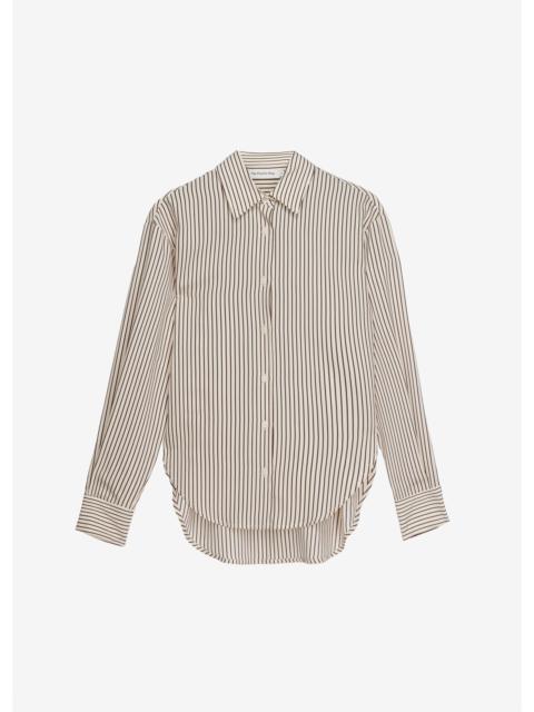 Peri Striped Fluid Shirt - Beige/Brown