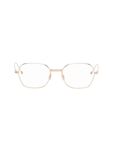 Thom Browne Gold Titanium Rectangular Glasses