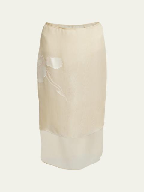 Givenchy Iris Double-Layered Midi Skirt