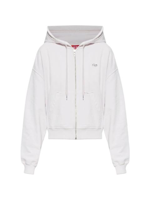 Diesel crystal-embellished zip-up hoodie