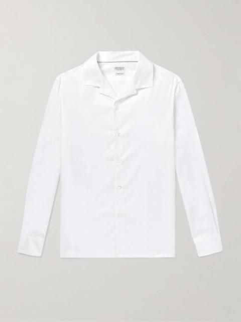 Camp-Collar Cotton-Twill Shirt