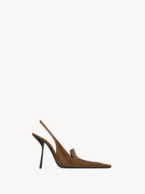 SAINT LAURENT VOLTAIRE SLINGBACK PUMPS IN GLAZED LEATHER