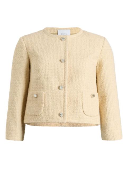 PATOU collarless tweed jacket
