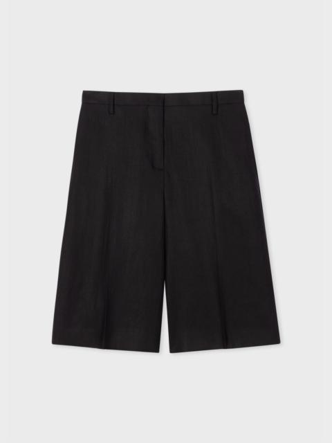 Paul Smith Black Linen Tailored Shorts