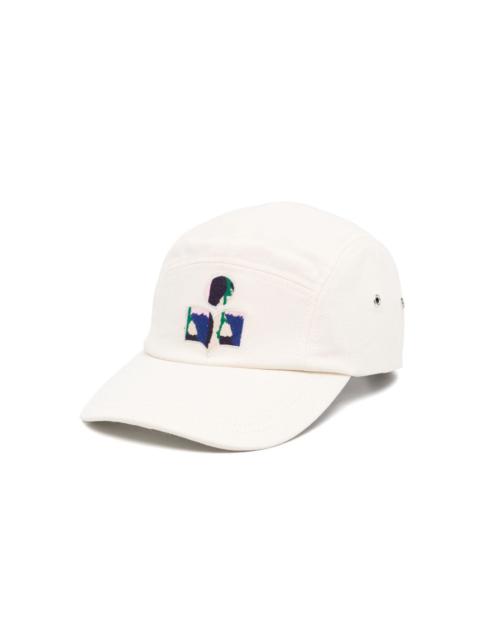 flocked-logo canvas cap