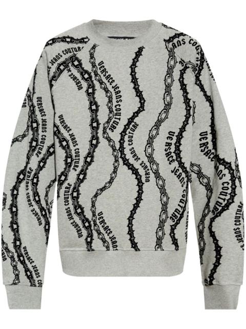 VERSACE JEANS COUTURE chain link-print sweatshirt